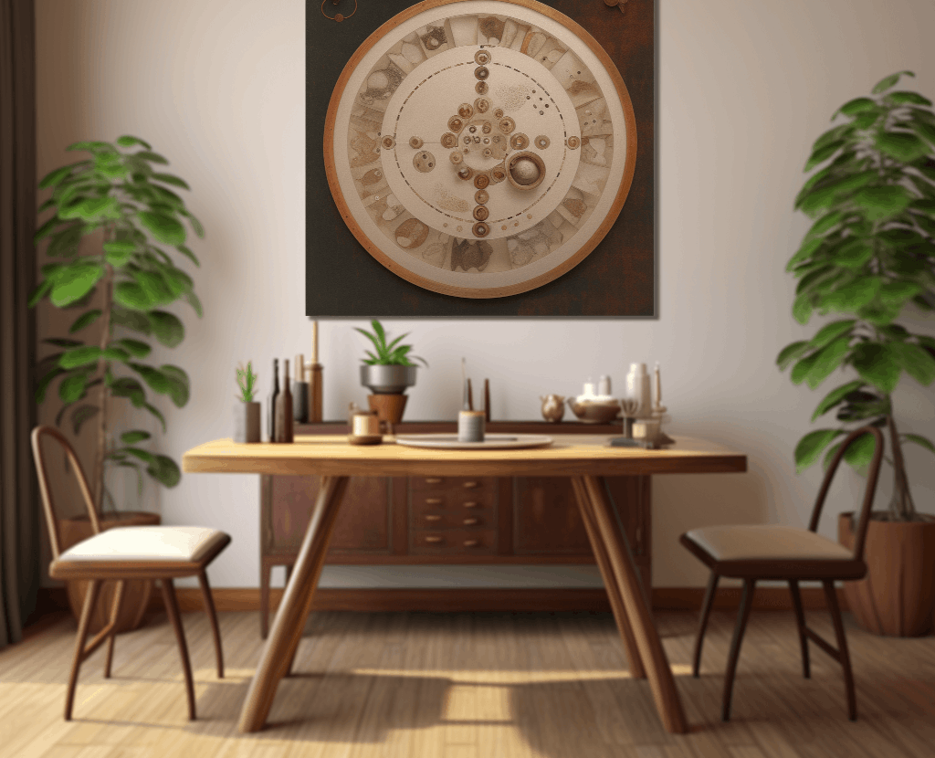 Imagen creada por IA. Una mesa con elementos tradicionales chinos